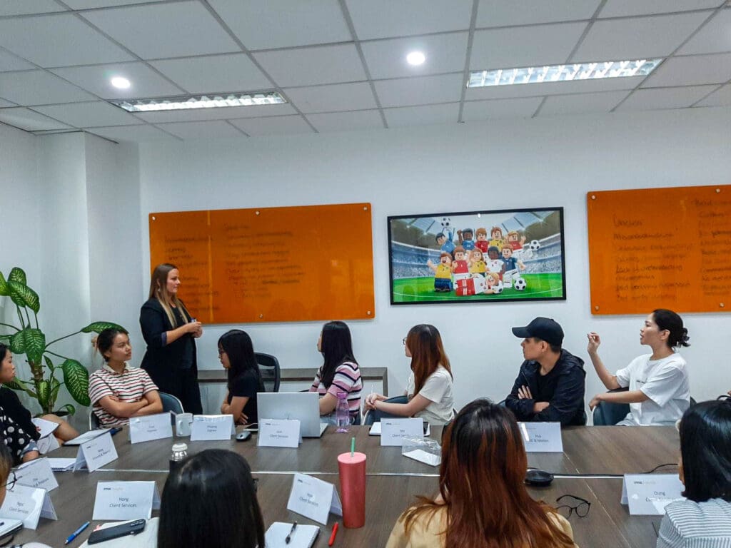 COO of SPRING Production, Lone Soendergaard Larsen during a workshop in SPRING Production Vietnam
